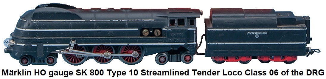 Märklin HO/'OO' ga SK 800 type 10 streamlined tender loco class 06 of the DRG circa 1945