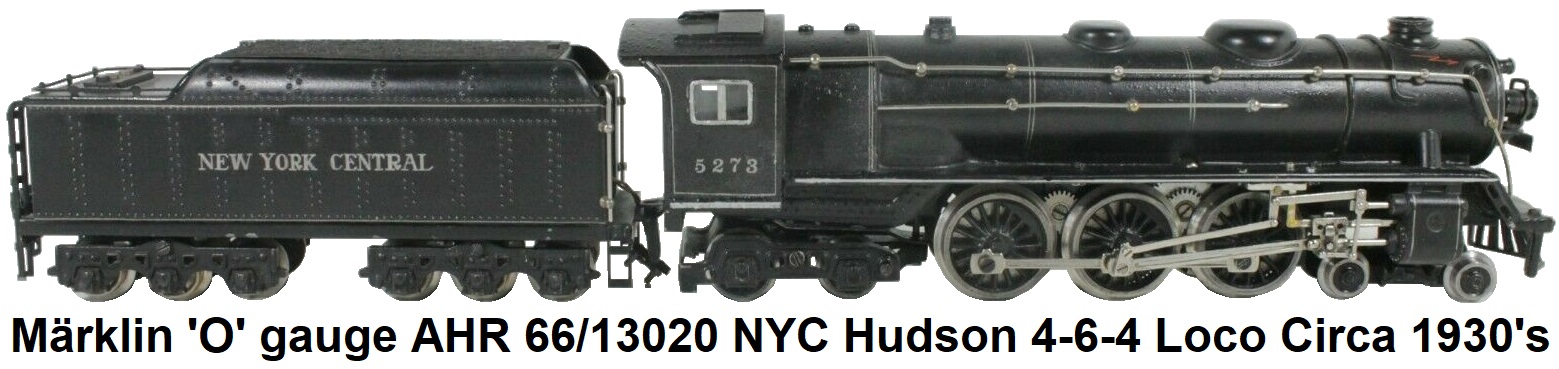Märklin Pre-war 'O' gauge New York Central AHR 66/13020 NYC Hudson loco 20 volt electric circa 193o's