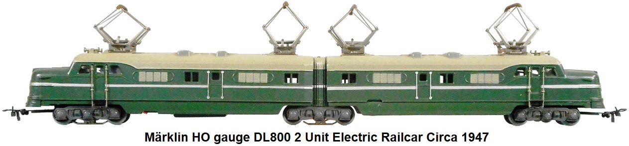 Märklin HO gauge DL800 2-unit Electric railcar circa 1947