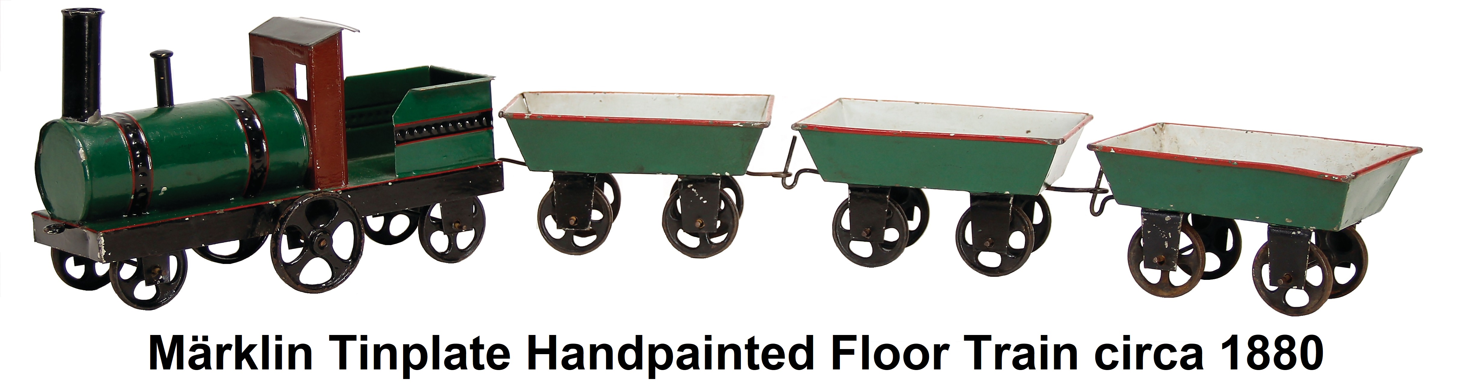 Märklin Tinplate Handpainted Floor Train Set circa 1880