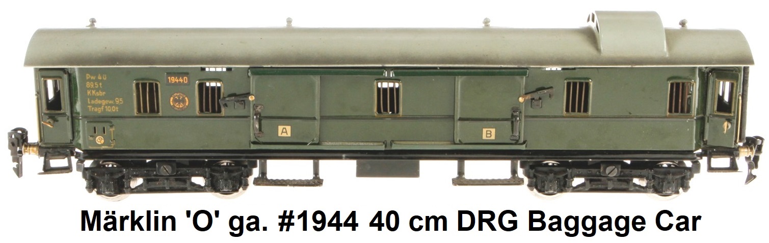 Märklin 'O' gauge pre-war 1944/0 DRG 40 cm baggage car circa 1930's