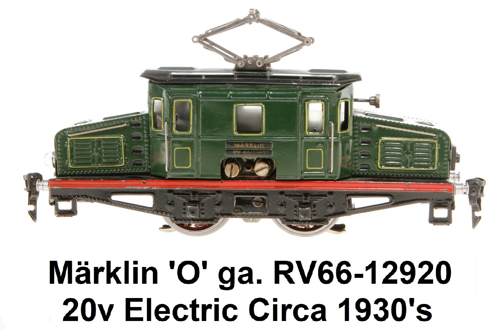 Prewar Märklin 'O' gauge 20-volt electric box cab 0-4-0 locomotive RV 66/12920 circa 1930's
