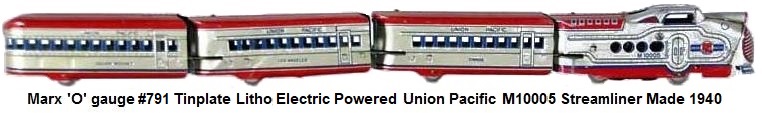 Marx 'O' gauge M10005 Union Pacific Passenger Streamliner first made in 1934