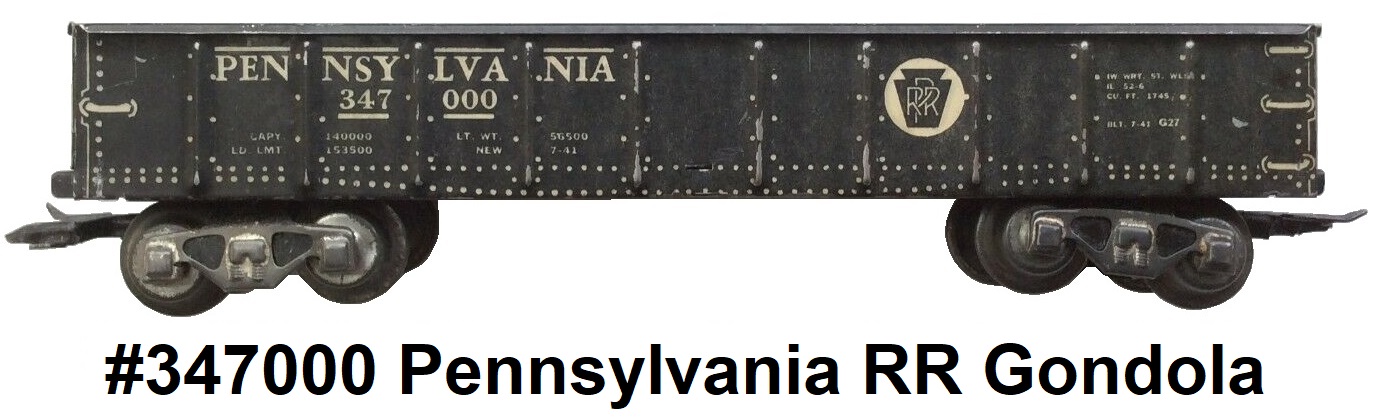 Marx 'O' gauge 3/16 inch scale tinplate #347000 Pennsylvania RR Gondola