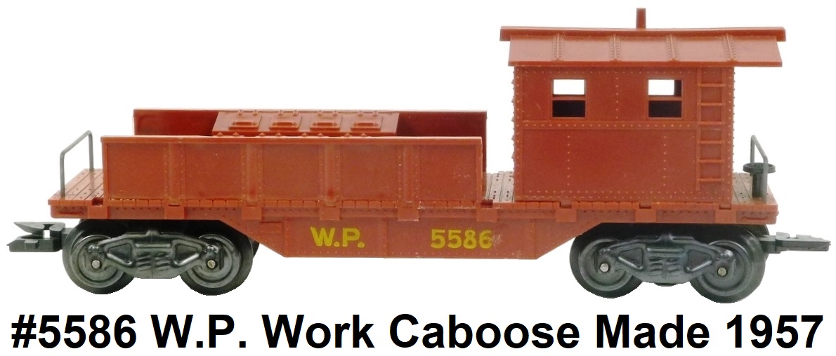 Marx 'O' gauge #5586 W.P. Western Pacific Plastic Shell Work Caboose made 1957