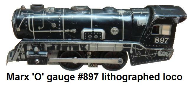Marx 'O' gauge pre-war tin-litho #897 Steam loco