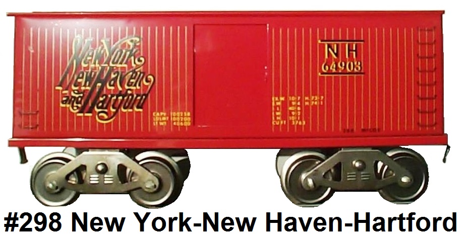 McCoy Standard Gauge #298 New York, New Haven and Hartford NH64903 Box car made 1986