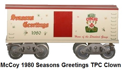 McCoy Standard gauge Christmas 1980 boxcar