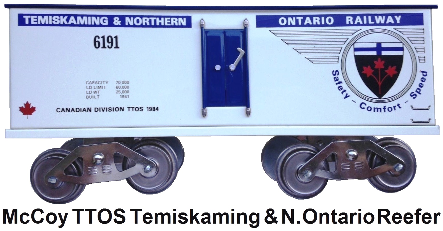 McCoy TTOS Canadian Division Temiskaming & Northern Ontario Railway refrigerator car in white, 115 produced