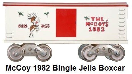 McCoy Christmas Greetings Standard gauge 1982 Bingle Jells Christmas boxcar
