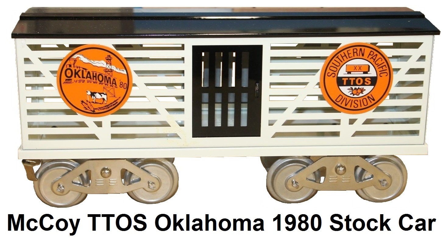 McCoy TTOS #1007 1980 Oklahoma stock car white body, black roof and doors, orange/black/white lettering