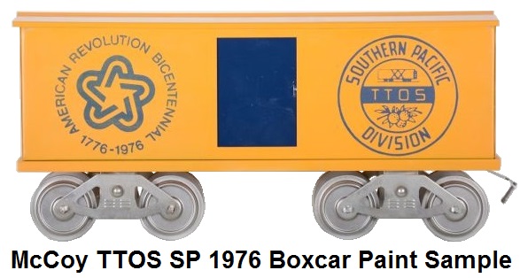 McCoy TTOS Southern Pacific Division Standard Gauge Centennial Boxcar Paint Sample