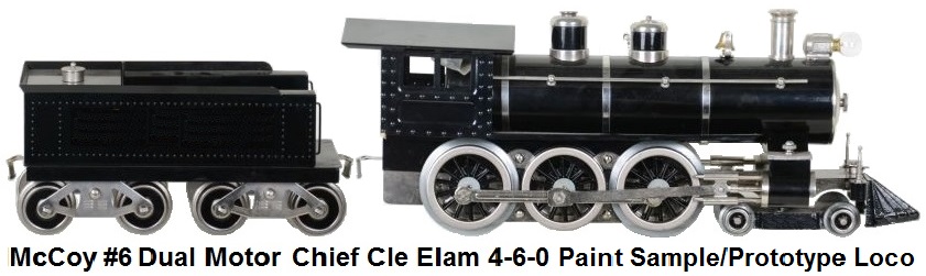 McCoy #6 Standard gauge 4-6-0 Loco and matching tender black paint sample 
