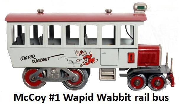 McCoy No. 1 Wapid Wabbit standard gauge rail bus locomotive