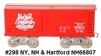 McCoy #298 New York, New Haven and Hartford NH66807 Standard gauge box car made 1986