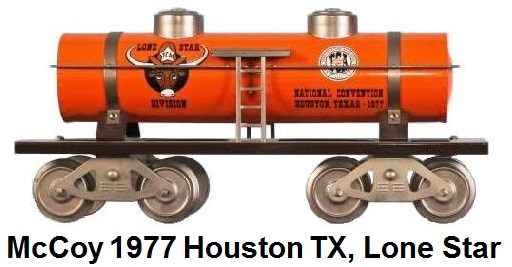 McCoy 1977 23rd TCA Convention Standard gauge 2 dome tank car representing the Lone Star Division in Houston Texas
