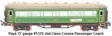 Payá 'O' gauge #1375 2nd Class Coruna Passenger coach