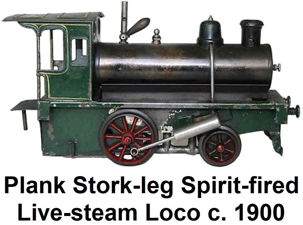 Ernst Plank 2-2-0 live-steam spirit-fired storkleg loco circa 1900