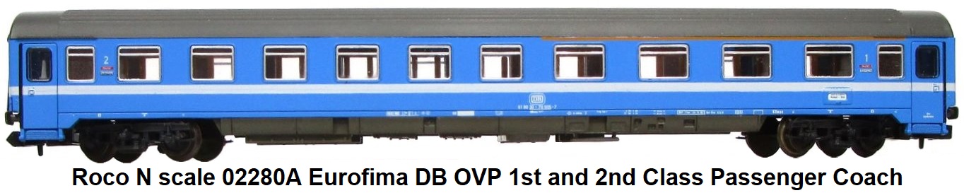 Roco N gauge 02280A Eurofima Personenwagen 1st und 2nd Klasse DB OVP