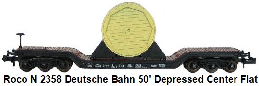 Roco N scale 2358 Deutsche Bahn 50' Depressed Center Flat car