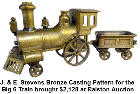 J. & E. Stevens bronze casting pattern for the Big 6 train set