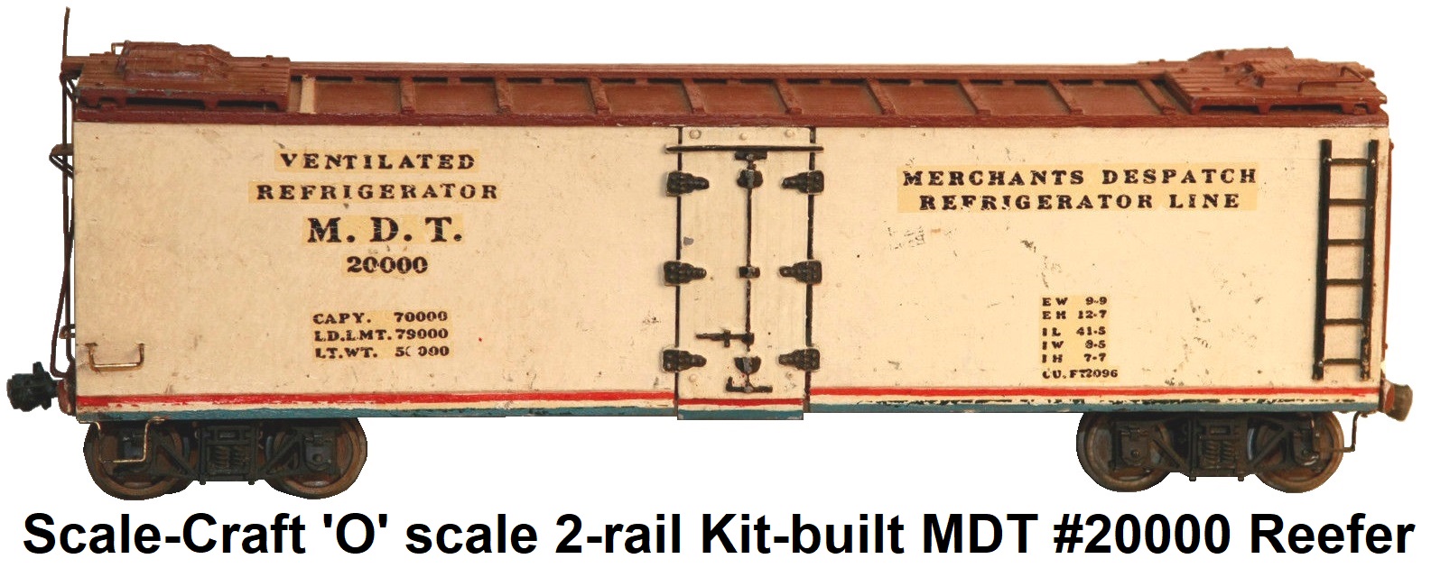 Scale-Craft 'O' scale Kit-built MDT #20000 Reefer 2-rail
