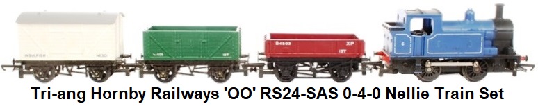 Tri-ang Hornby Railways 'OO' RS24-SAS 0-4-0 Nellie Train Set With Two Wagons and Brake Van