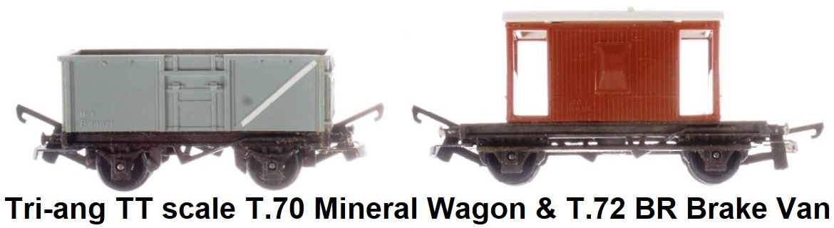 Tri-ang Railways TT scale T.70 Mineral Wagon, T.72 BR Brake Van