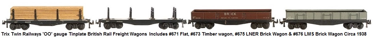 Trix Twin Railways group of 'OO' gauge Tinplate British Rail Freight Wagons