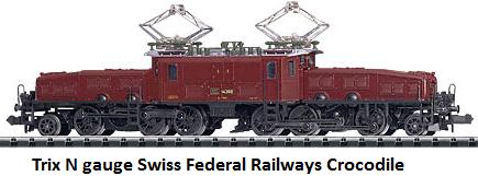 Trix N gauge Swiss Federal Railways Crocodile class Ce 6 8 III 12154