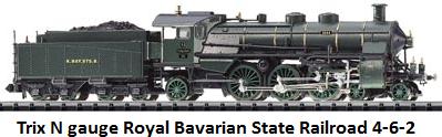 Trix N gauge Royal Bavarian State Railroad class S 3 6, 4-6-2 T12226