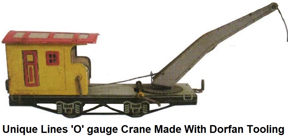 Unique Lines tinplate lithographed 'O' gauge crane - modeled using Dorfan dies