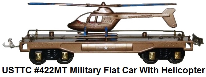 USTTC #422MT Military Flat Car with helicopter made 1975-77