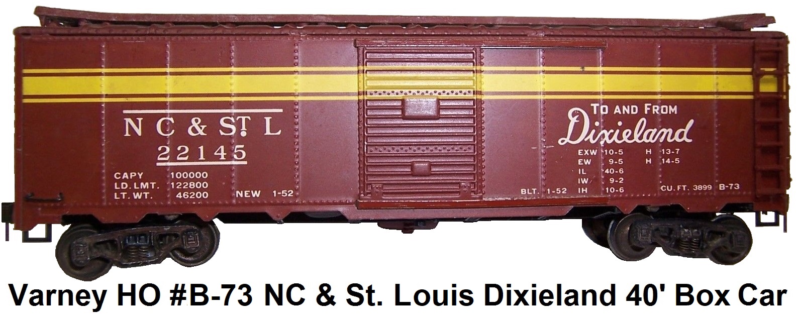 Varney HO #B-73 NC & St. Louis Dixieland 40' Box Car