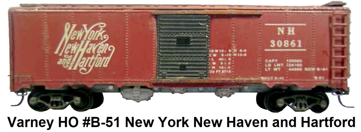 Varney HO #B-51 kit-built early metal New York New Haven and Hartford box car