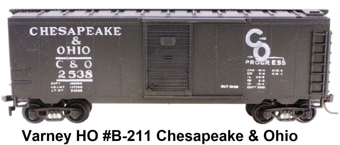 Varney HO #B-211 Chesapeake & Ohio 40' Steel Box Car Built Kit