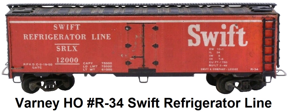 Varney HO #R-34 Swift Reefer craftsman kit