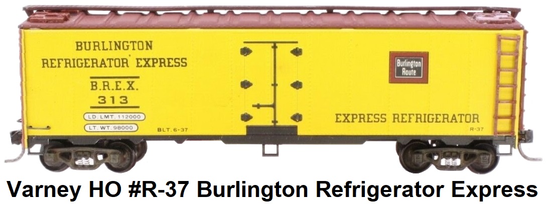 Varney HO #R-37 Burlington Steel Refrigerator Car Built-up Metal Kit