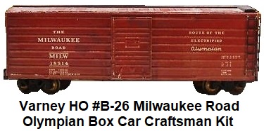 Varney HO #B-26 Milwaukee Olympian box car craftsman kit circa 1940's