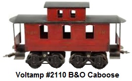 Voltamp 2 inch gauge #2110 B&O Red Caboose with black roof