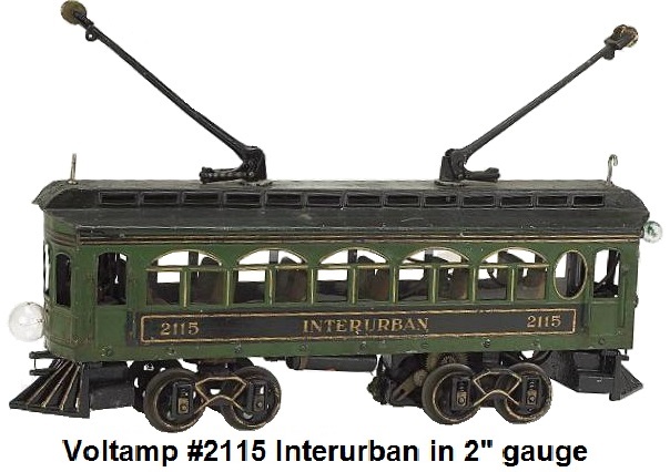 A Voltamp #2115 Interurban Trolley in 2 inch gauge