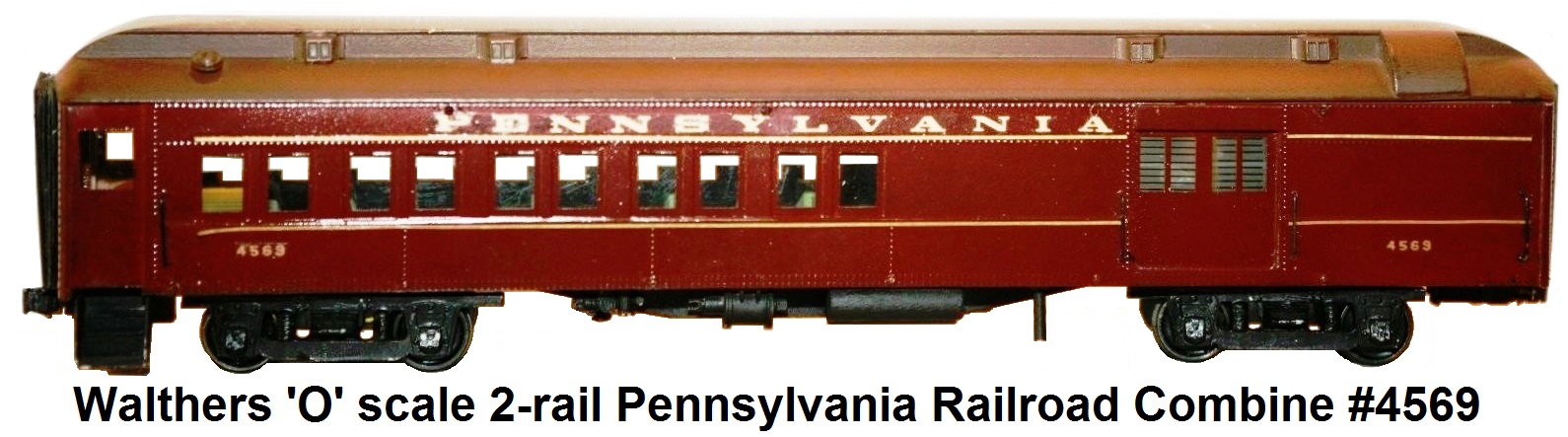 Walthers 'O' scale 2-rail kit-built Pennsylvania RR Combine
