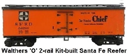 Walthers 'O' scale 2-rail Custom Kit-built Santa Fe San Francisco Chief Wood Reefer