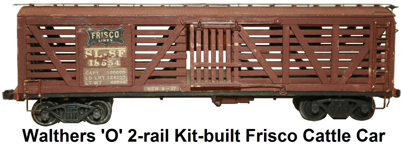 Walthers 'O' scale Kit-built 2-rail Frisco Cattle Car
