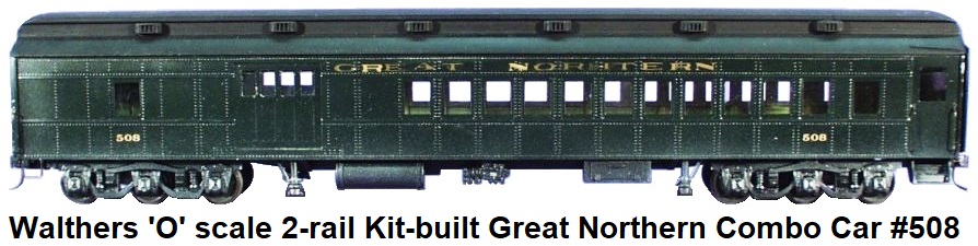 Walthers 'O' scale kit-built Custom Great Northern Combo car #508