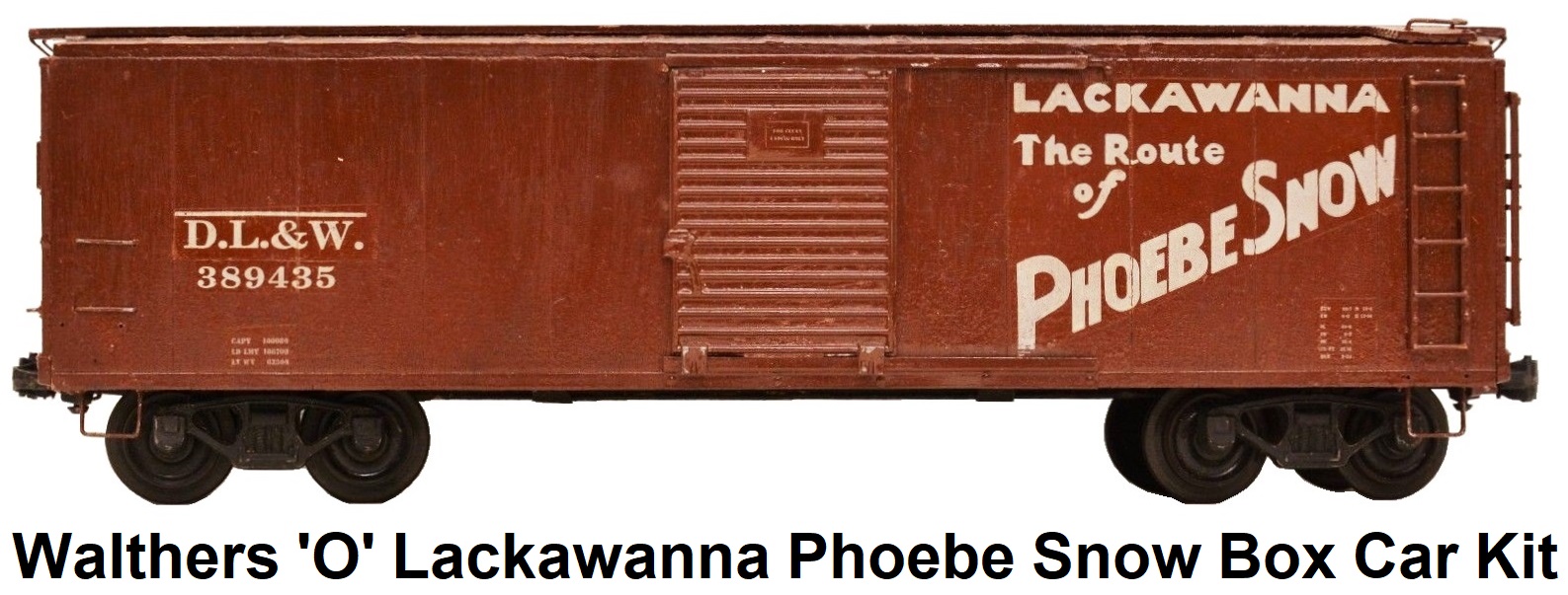 Walthers 'O' Scale Lackawanna Phoebe Snow Assembled Box Car Kit made of Wood and Metal