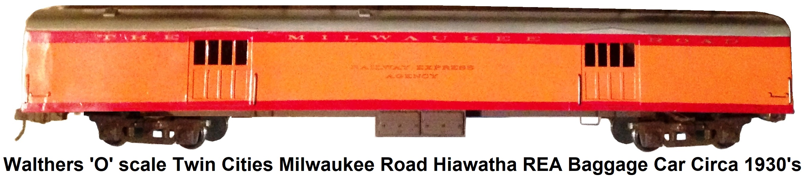 Walthers 'O' scale Twin Cities Milwaukee Road Hiawatha REA Baggage Car circa 1936