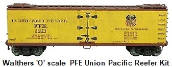 Walthers 'O' scale 2-rail Kit-built Custom PFE Union Pacific Wood Metal Reefer