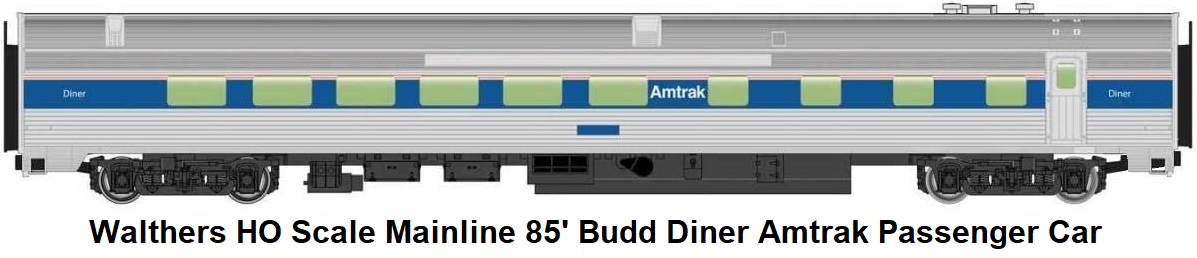 Walthers HO Scale Mainline 85' Budd Diner Passenger Car Amtrak