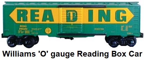 Williams Electric Trains 'O' gauge Reading 40' box car made from AMT/Kusan molds